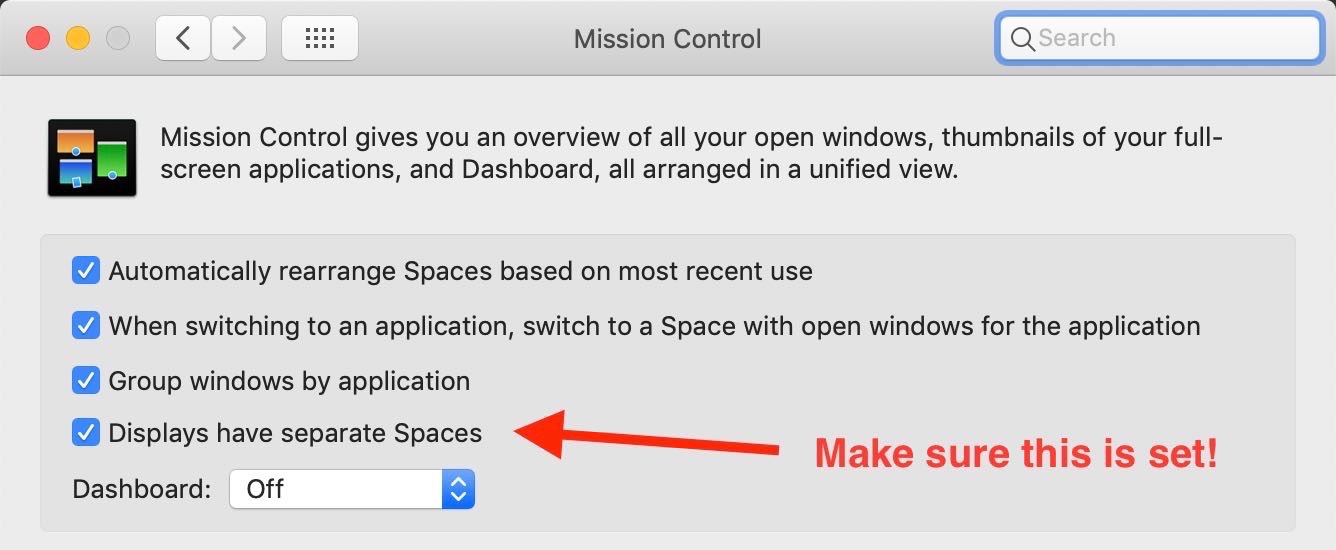 Mission Control Preferences