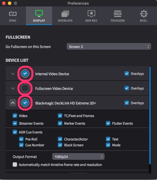 Display Device List