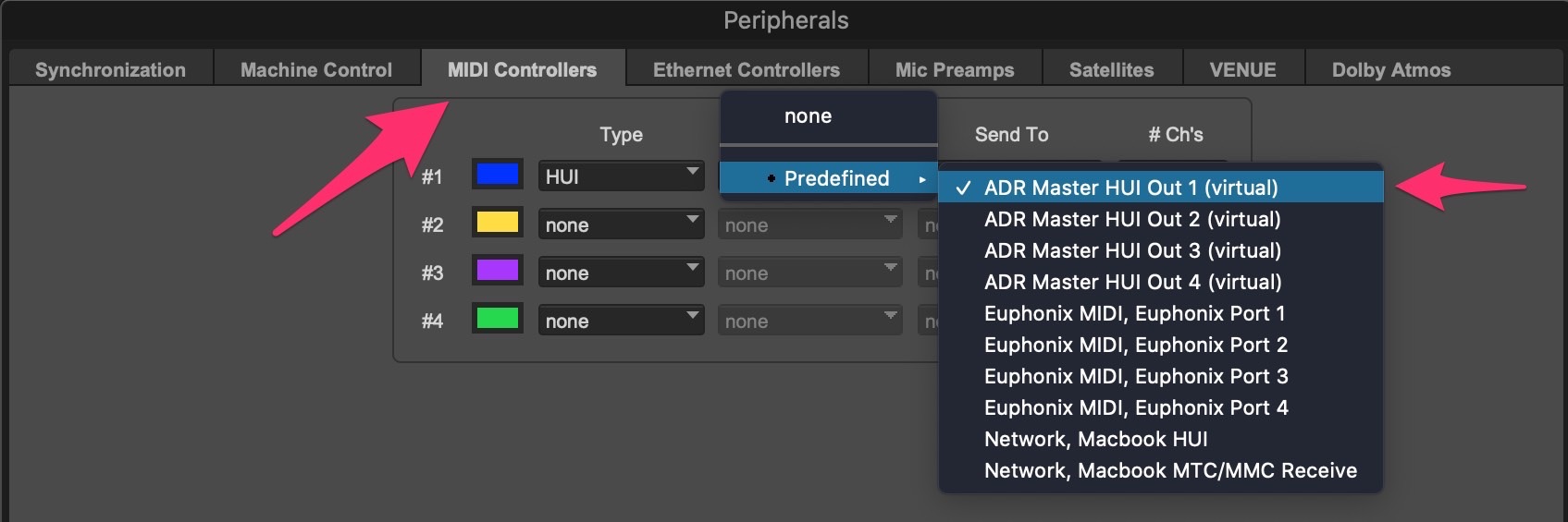 Connecting ADR Master’s HUI Input