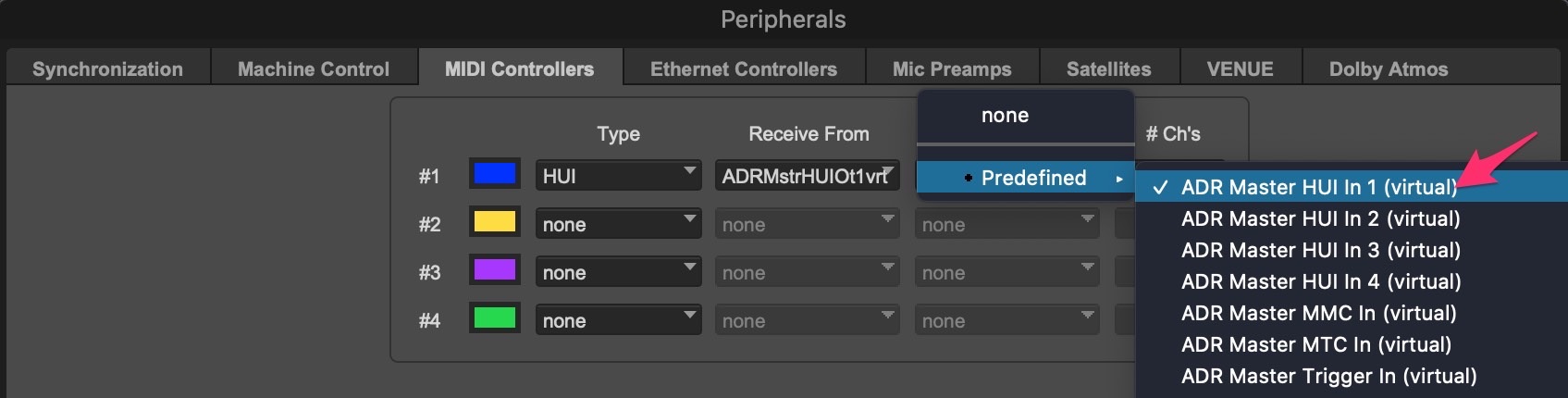 Connecting ADR Master’s HUI Output