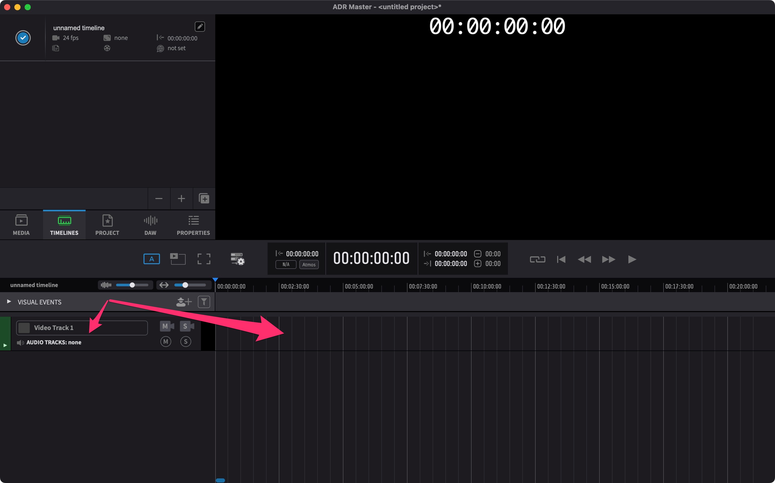 Video Track in ADR Master's Timeline Section