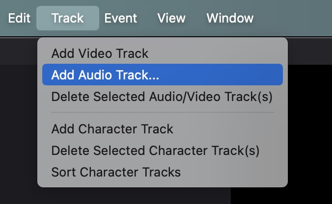 Create New Audio Track 