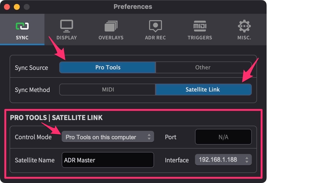 Satellite Link Preferences