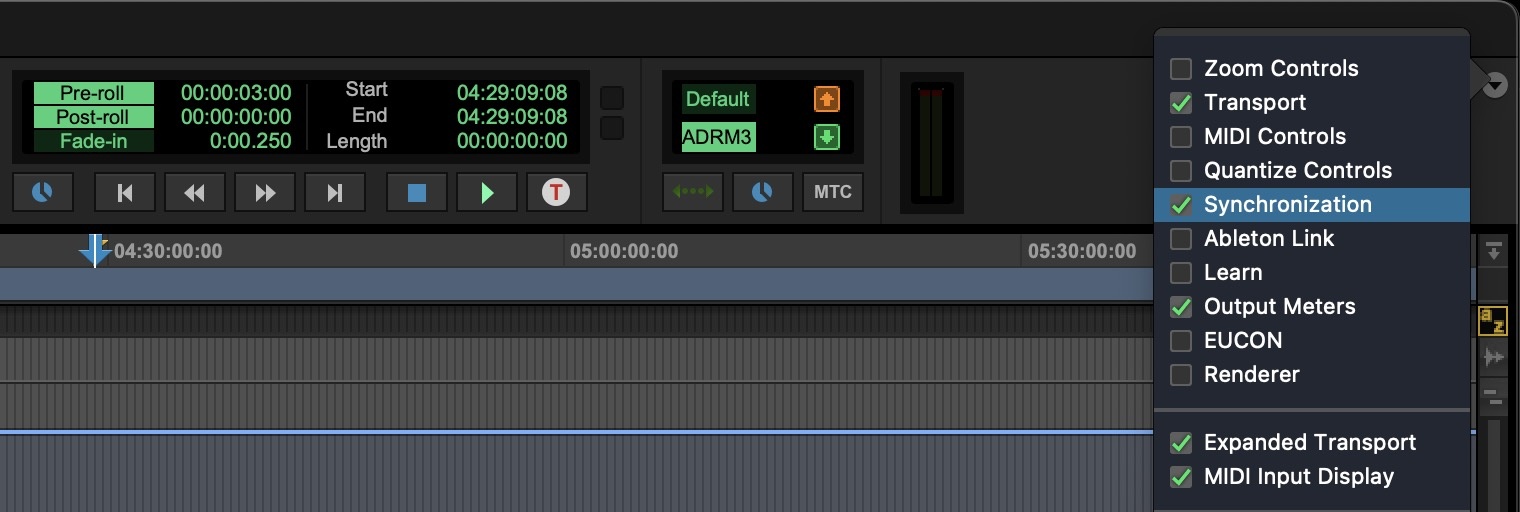 Edit Window Toolbar Synchronization Controls