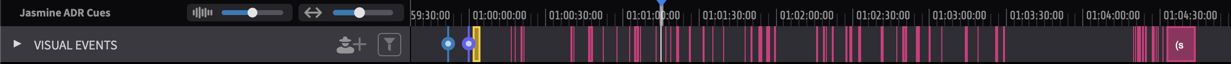 ADR Cue Events in the Event Track