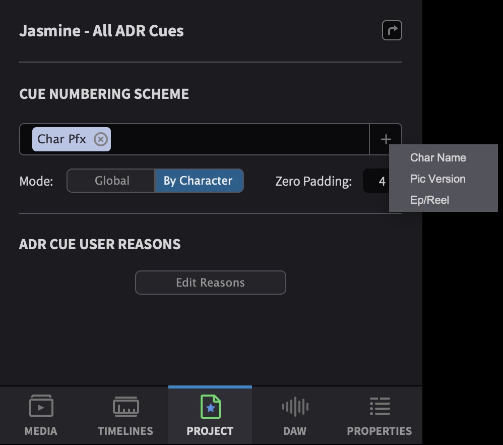 Cue Numbering Scheme