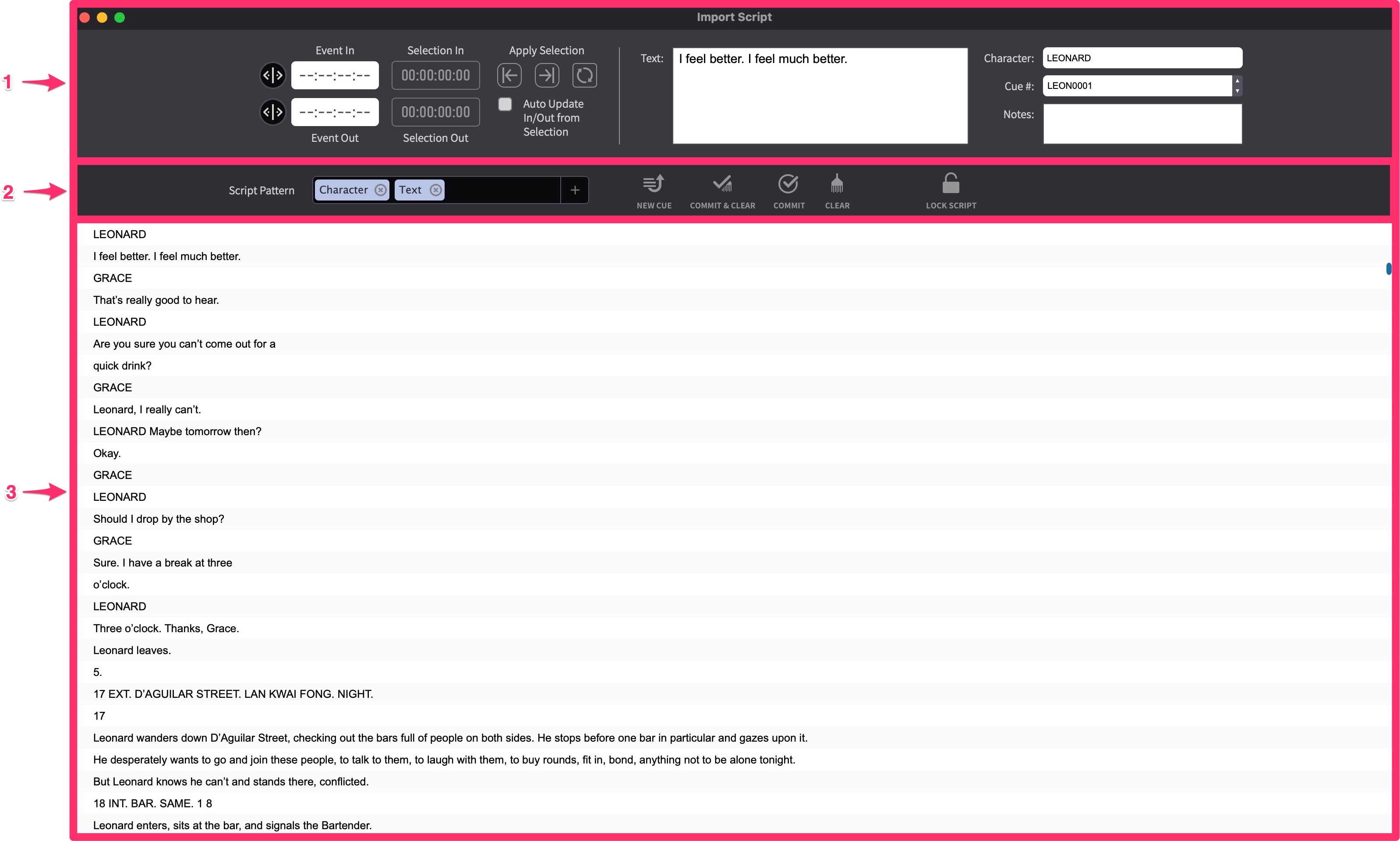 Creating a new cue from the highlighted property fields