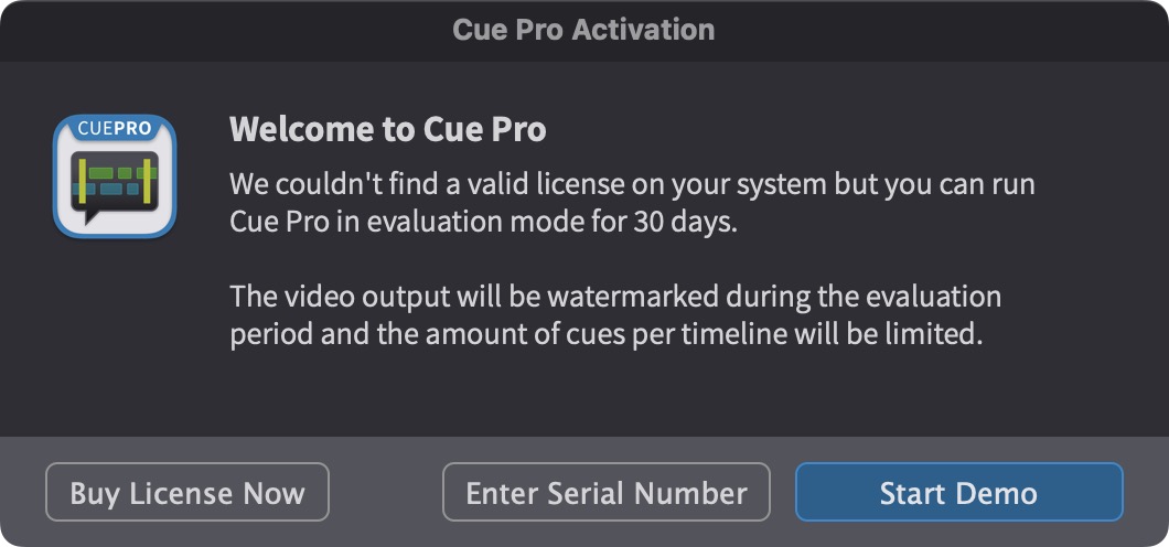 Subscription - entering the serial number