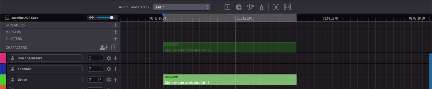 Trimming an ADR Cue