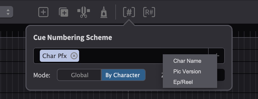 Cue Numbering Scheme