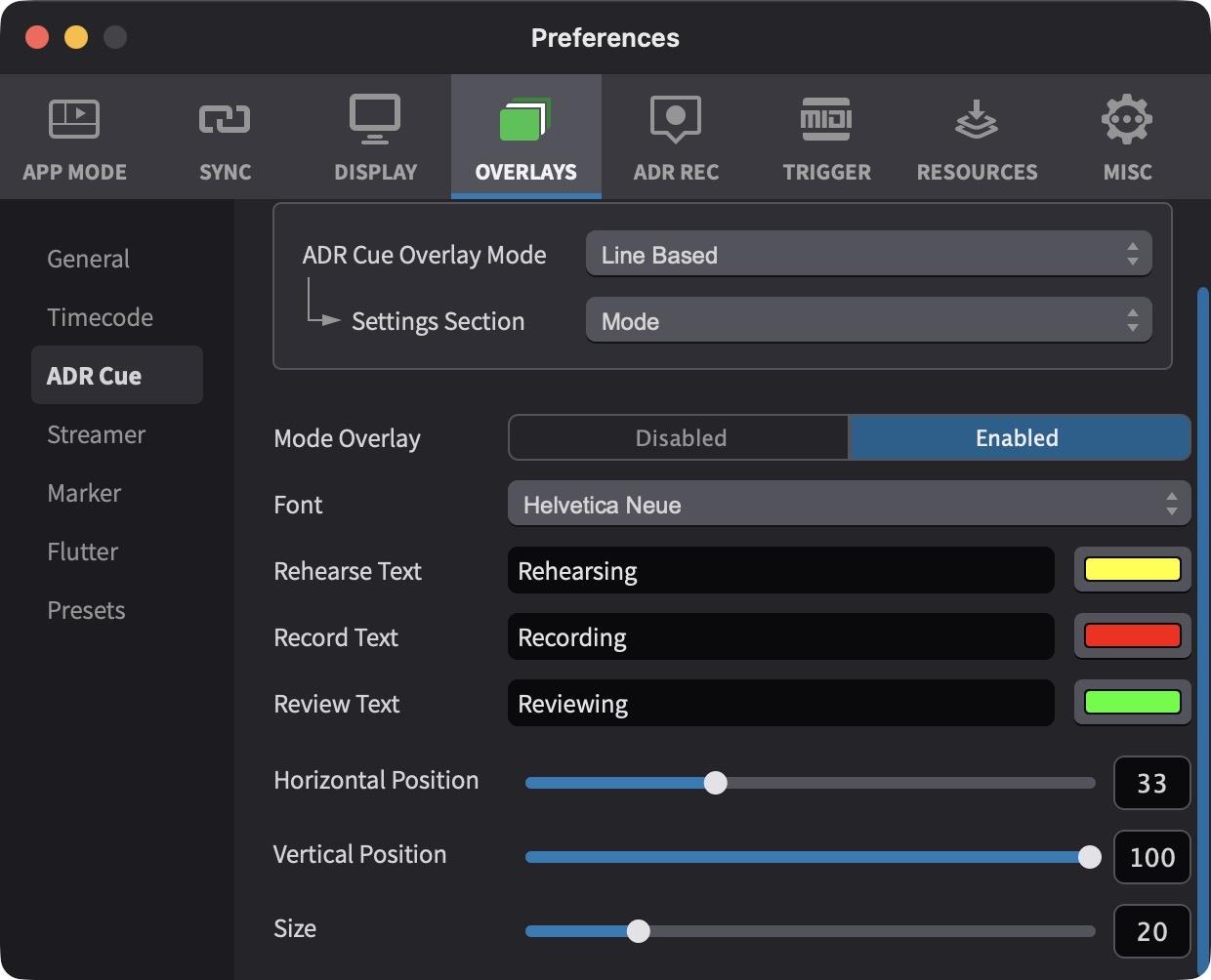 Mode Settings