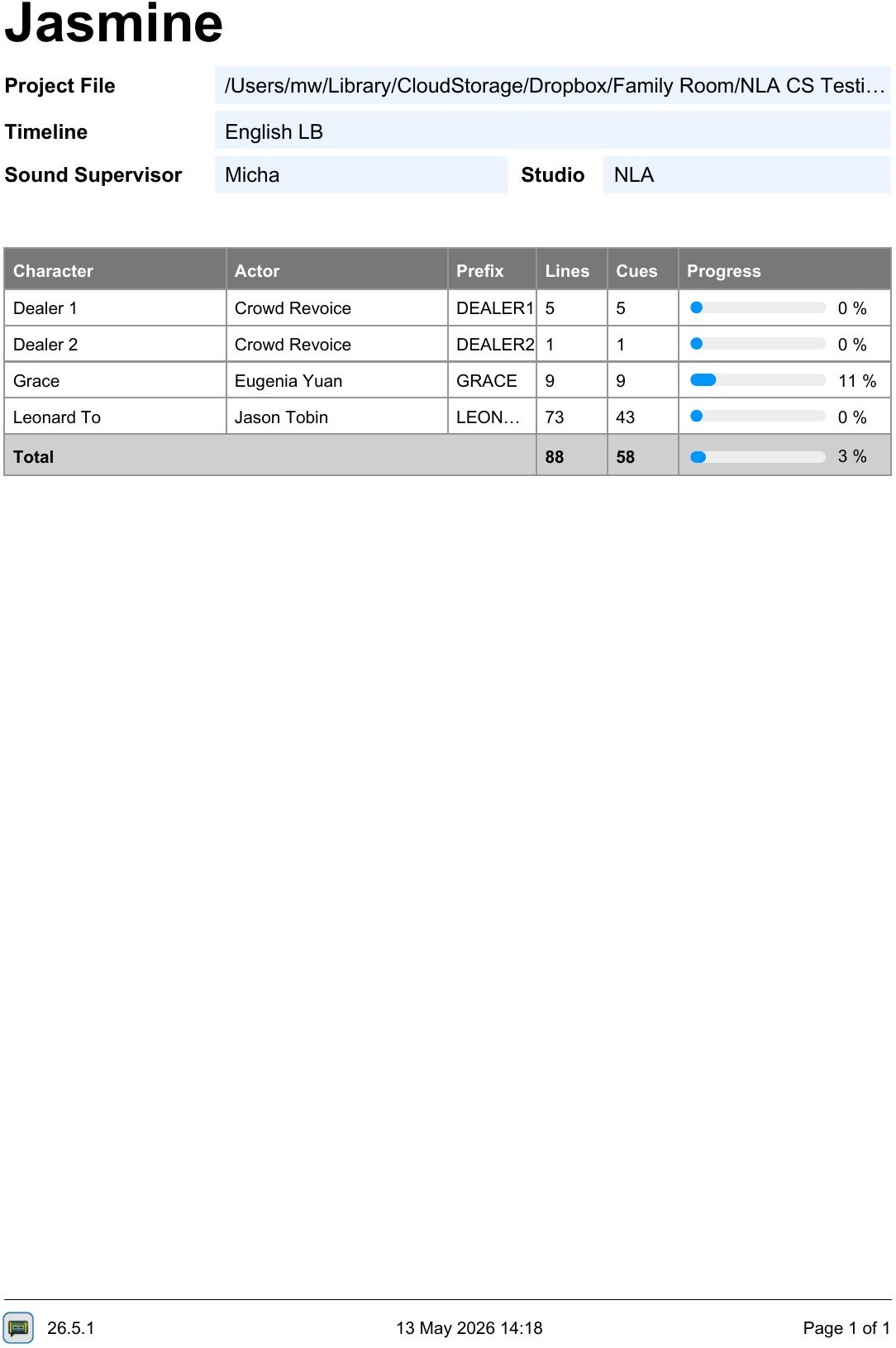 ADR Overview Sheet Export