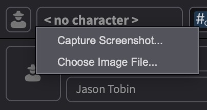 Choose Image File / Capture Screenshot menu