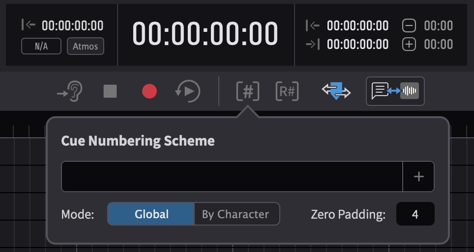 Cue Numbering Scheme