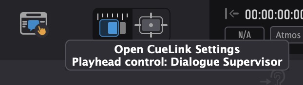 CueLink icon in Cue Pro showing Playhead Control held by Dialogue Supervisor
