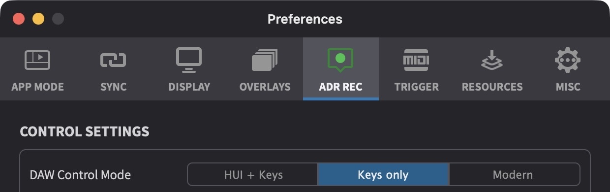 DAW Control Mode