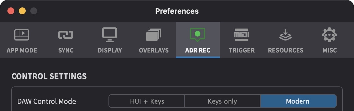 DAW Control Mode