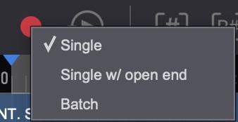 Event Record Mode menu