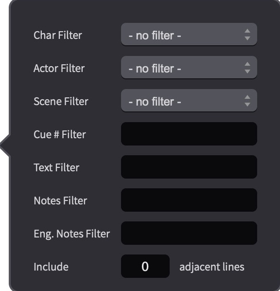 Filter Panel