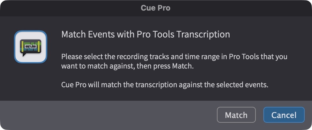 Match confirmation dialog