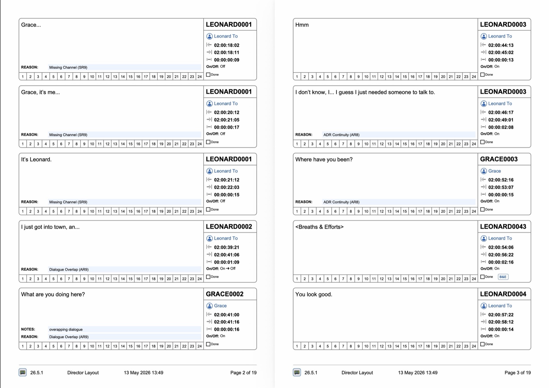 PDF Export - Director Layout