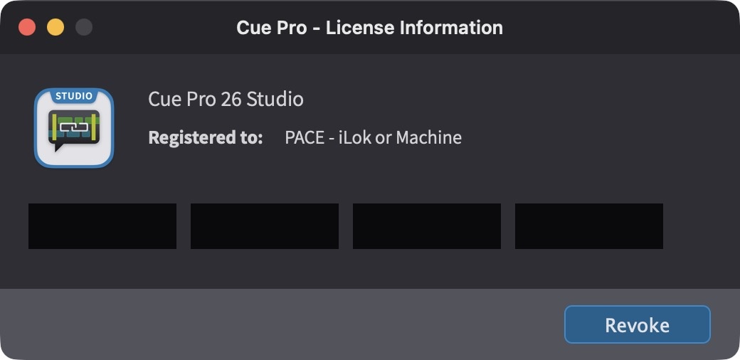 Licenses window showing the Revoke button