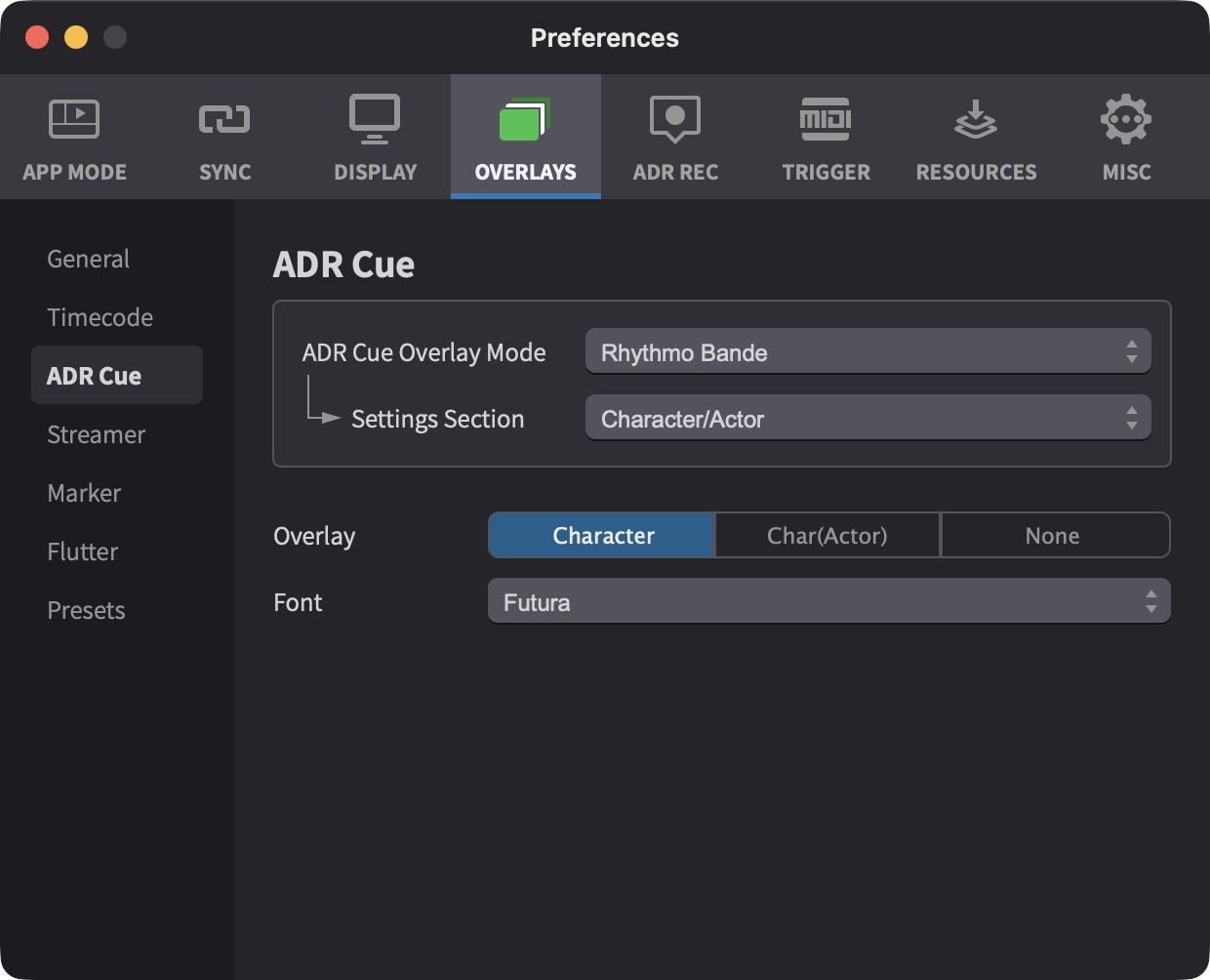 Rhythmo Bande Character/Actor Settings