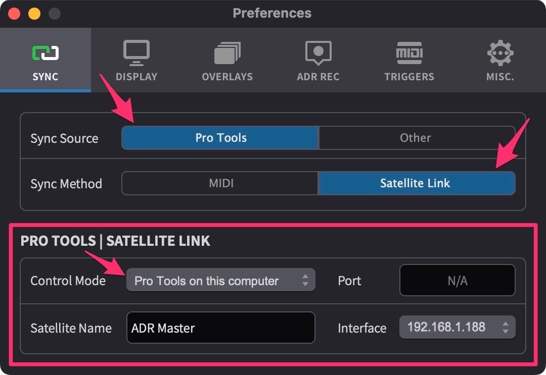 Satellite Link Preferences