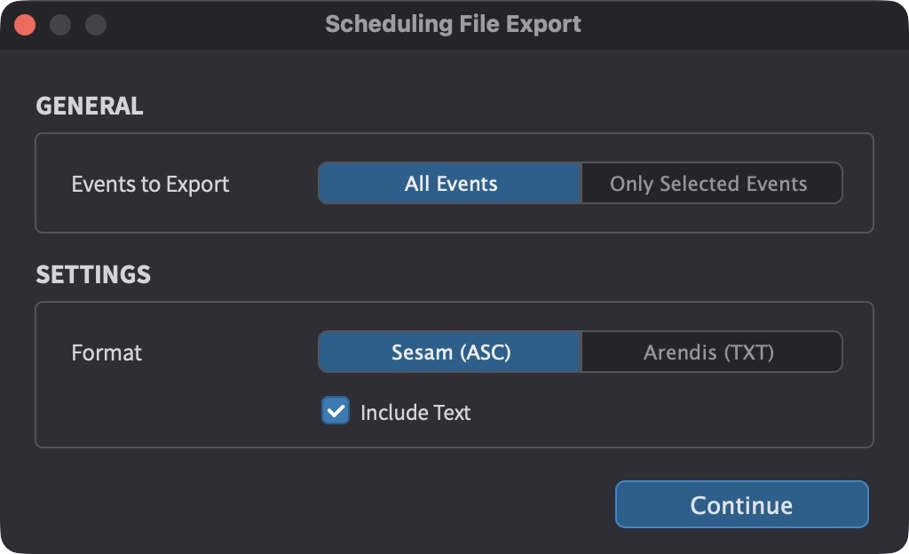 Scheduling File Export Window