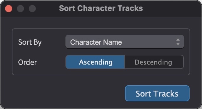 Sort Character Tracks