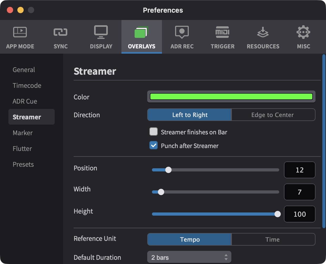 Streamer Overlay Preferences / Settings