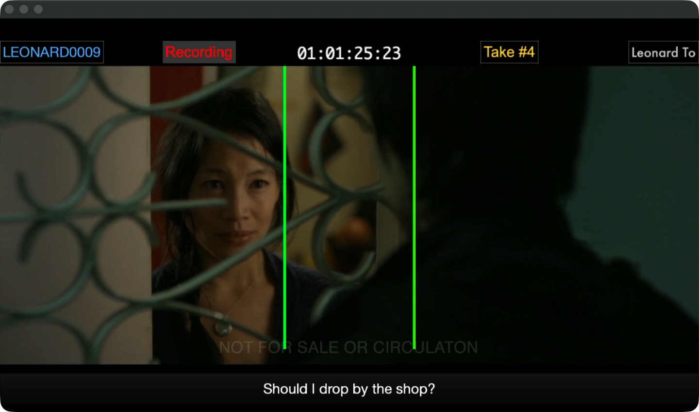 Take Number overlay on video output during a record pass