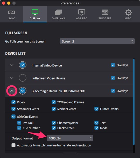 Display Devices - Device Settings