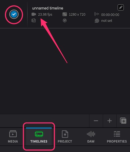 TIMELINES Tab - Timeline Frame Rate