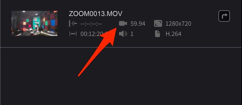 Timeline timecode frame rate display