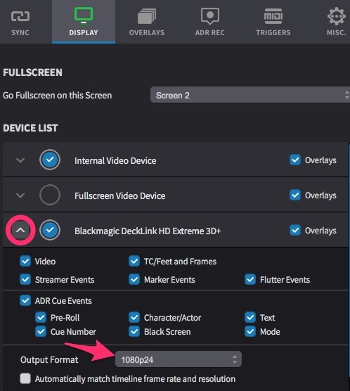 Display Devices - Device Settings