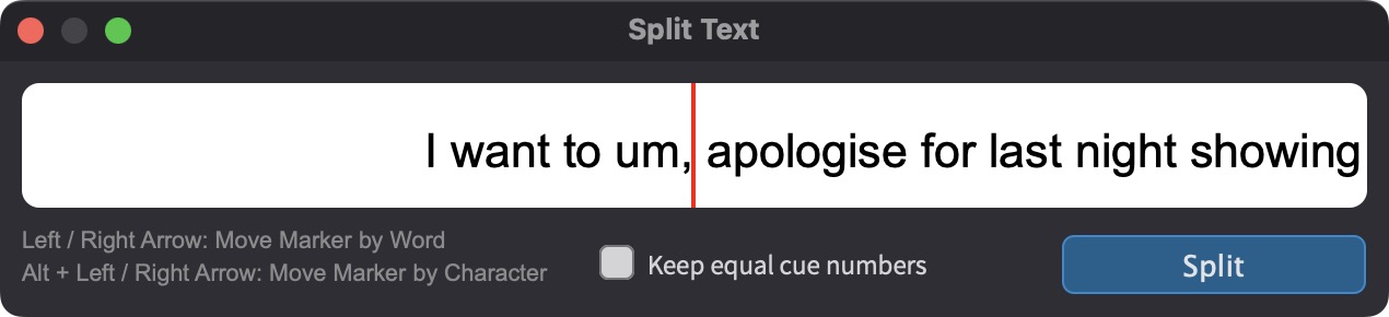 Split events in Video Sync