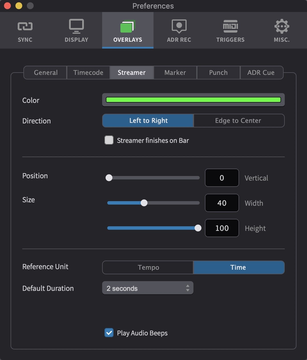 Streamer Overlay Preferences / Settings