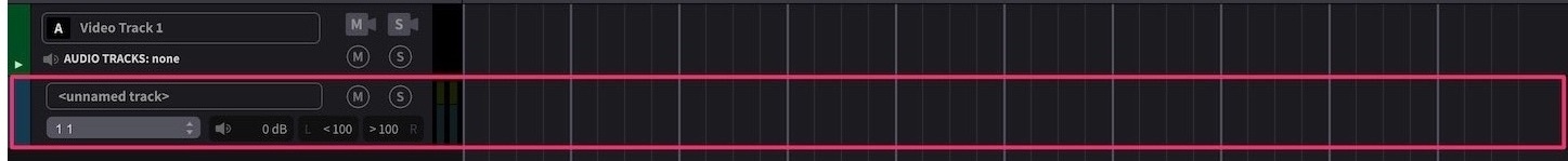 Audio Track in the Timeline Section