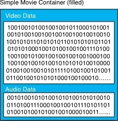 Example of the internal structure of a movie container