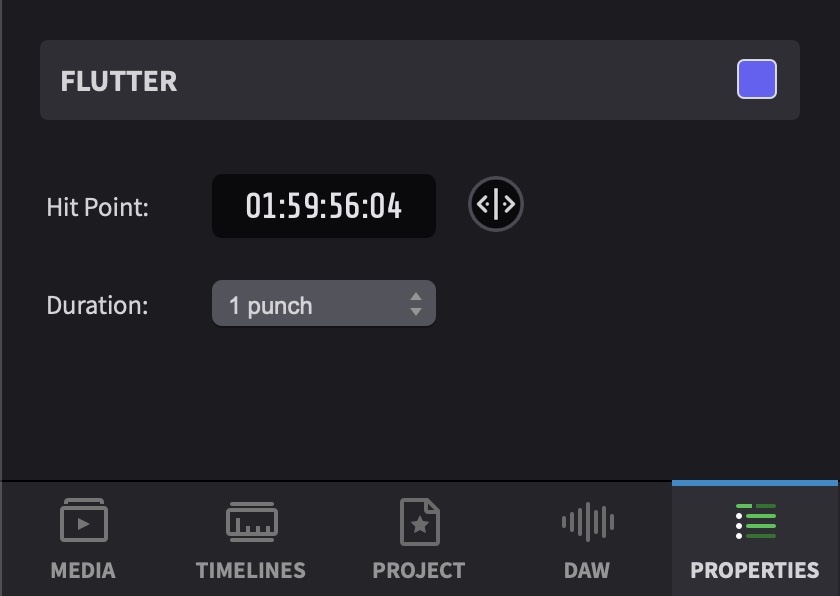 Properties tab showing Flutter fields