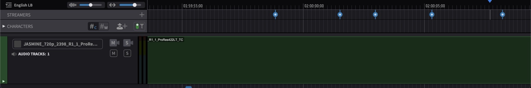 STREAMERS track on the timeline with events visible