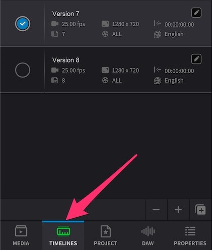 TIMELINES Tab